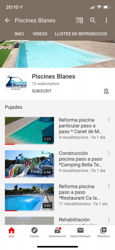 Nuevo canal youtube de Piscinas Blanes