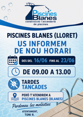 NOU AVIS D´APERTURA DE BOTIGA DE LLORET!!!