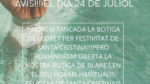 FESTIVIDAD DE SANTA CRISTINA LLORET!!!