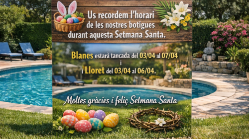 HORARIO DE APERTURA DE NUESTRAS TIENDAS,DURANTE LA SEMANA SANTA!!!